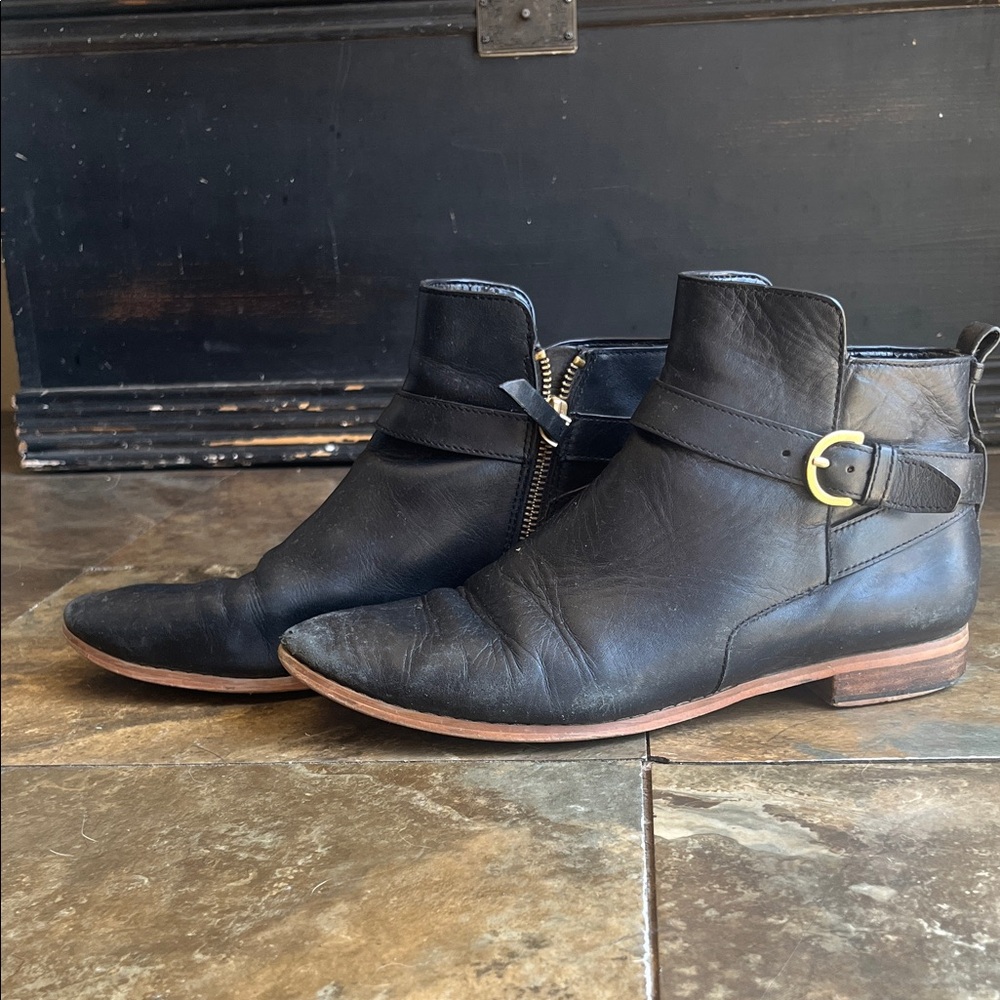 Kate Spade Saturday Vintage Black Leather Ankle Boots